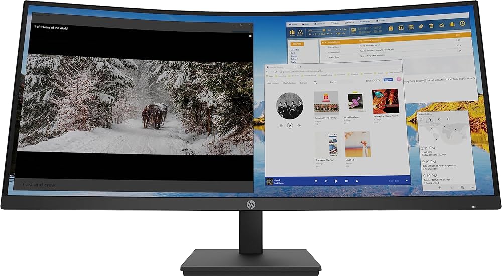 HP M34d Monitor - 34 Inches, QHD Ultra Wide 1440p, Curved